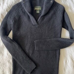 Eddie Bauer Women’s Charcoal V-Neck Sweater